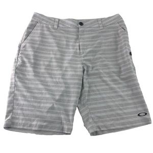 Mens Oakley Grey Control Striped Shorts Sz 34